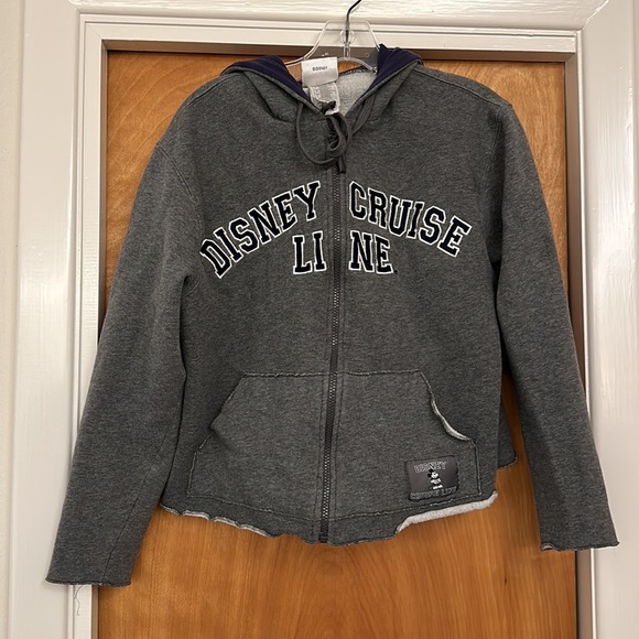 Disney Cruise Line Cropped Zip Up Hoodie large vintage - Picture 2 of 6